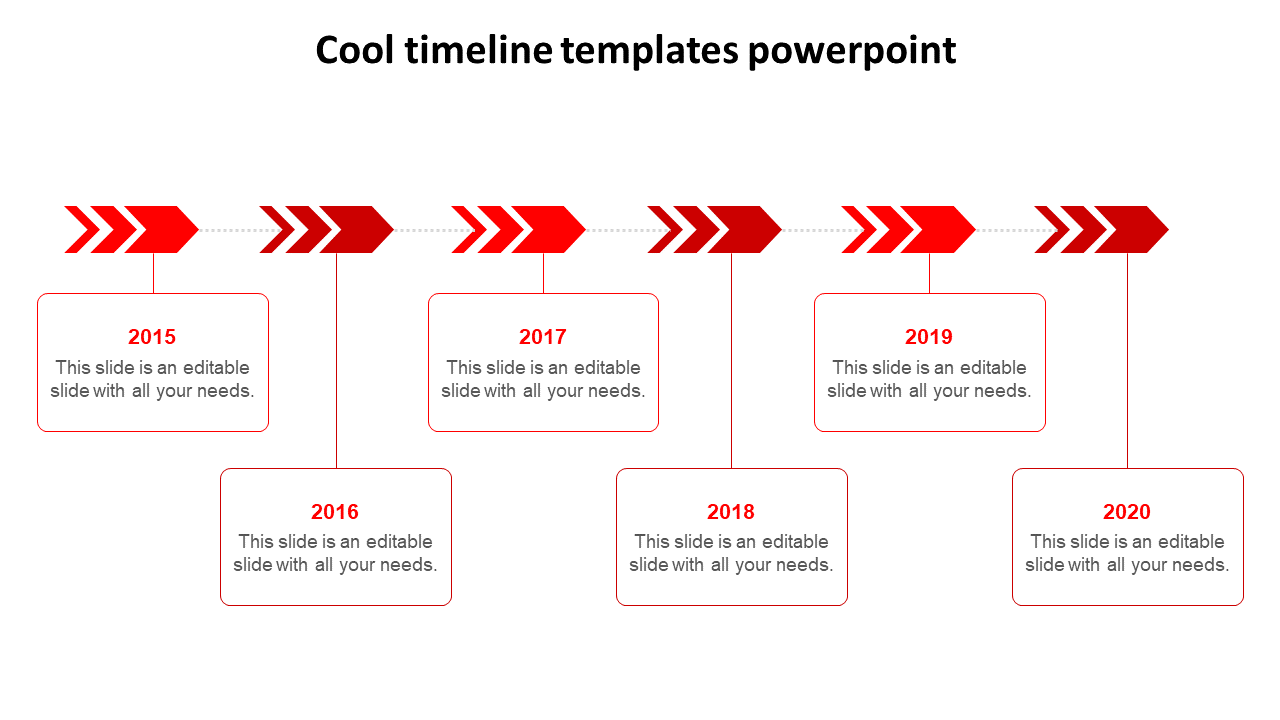 Free - Creative Cool Timeline Templates PowerPoint With Six Nodes